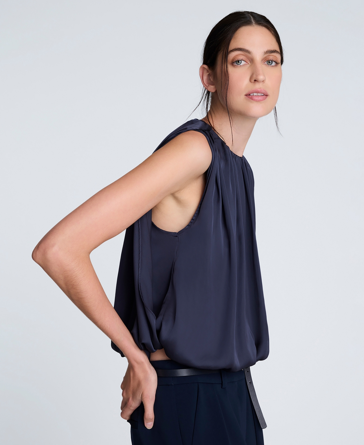 Kenneth Cole Women's Bubble Hem Sleeveless Top