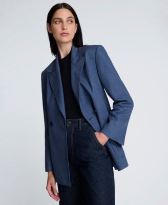 Women's Textured Pinstriped Long-Sleeve Jacket