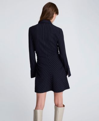 Women's Pinstripe Zip Front Dress