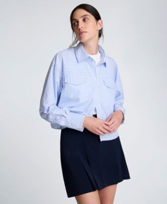 Women's Striped Boxy Cropped Top