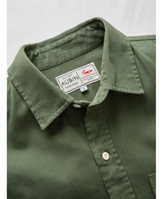 Men's Women s Long-Sleeve Cotton Twill Button-Up Shirt with Double Patch Pockets