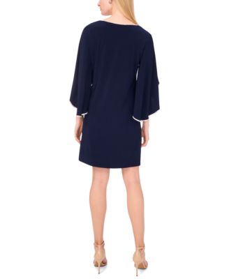 Women's V-Neck Cape-Sleeve Dress