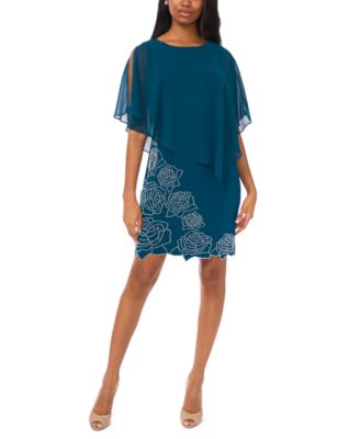 MSK - Women's Side Drape Overlay Dress