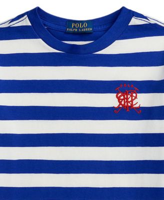 Boys' 2-7 Crest Striped Cotton T-Shirt