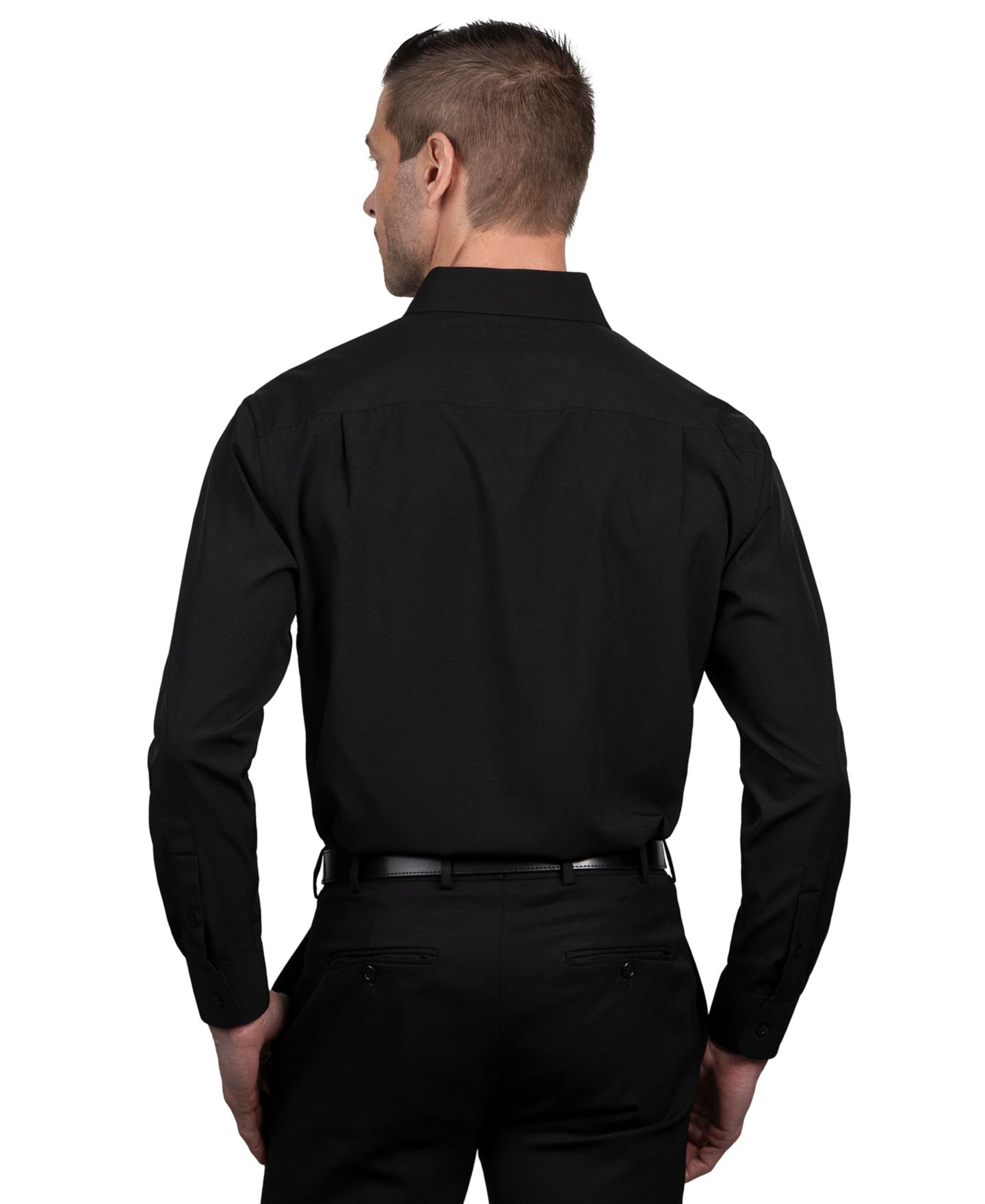 Мужская рубашка Nautica Slim-Fit Supershirt Dress Shirt, цвет: Чёрный — фото 3