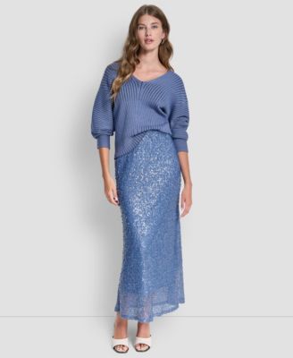 Women's Pull-On Knit Sequin Skirt