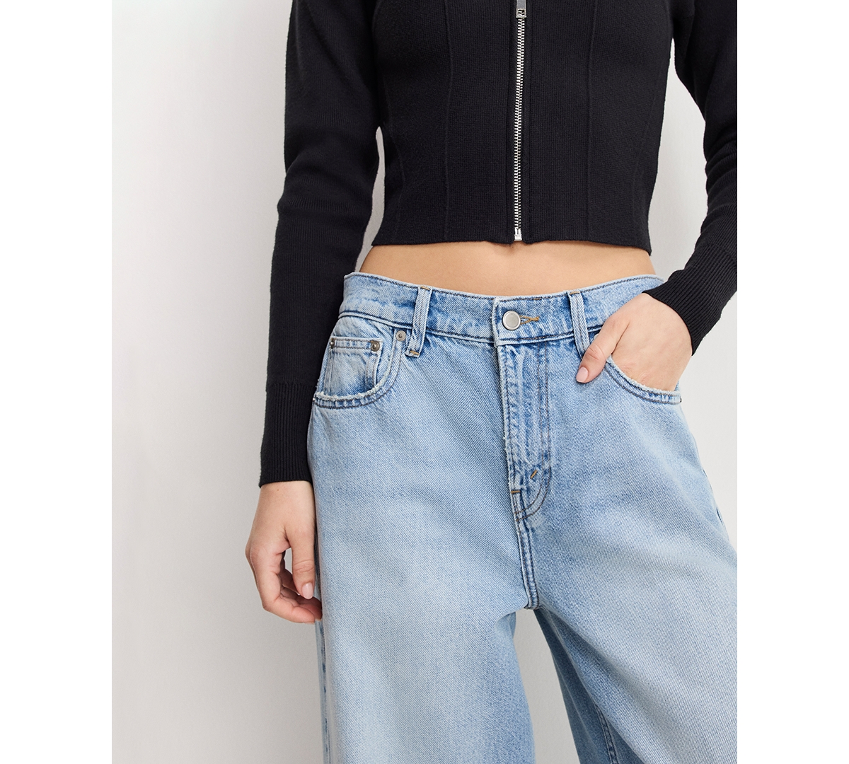 Good American Womens Good Standard Barrel Wide-leg Denim Jeans Indigo890 In Blue