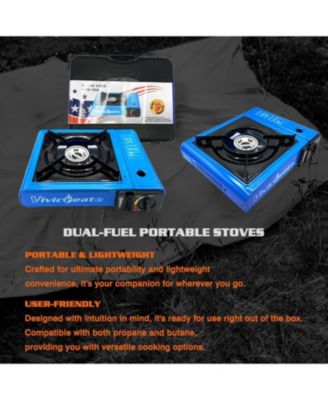 7000 BTU Portable Butane Gas Stove for Camping Cooking Outdoor, Lightweight Portable Stove Burner with Auto Ignition, Camping al Aire Libre
