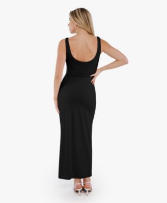 Women's Shapewear Boatneck Draped Sculpting Maxi Dress