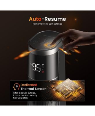 Tower Space Heater for Indoor, 1500W Smart Heaters with APP&Remote Control, PTC Ceramic Electric Heater, Overheat Protection for Office Home