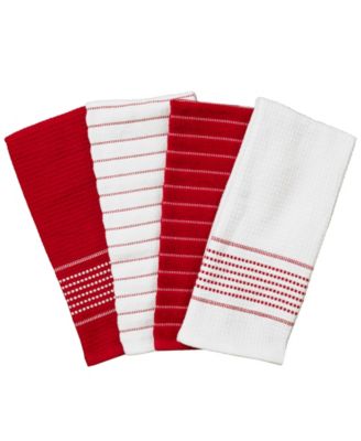 Skipping Stripe Wave Cotton Kitchen Towels, Set of 4