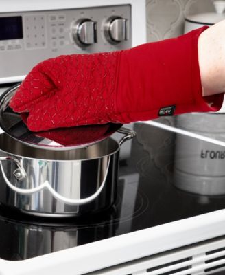 Ogee Silicone Printed Cotton Oven Mitt Gloves, Set of 2