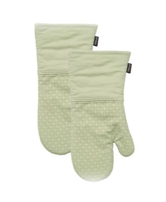 Ogee Silicone Printed Cotton Oven Mitt Gloves, Set of 2