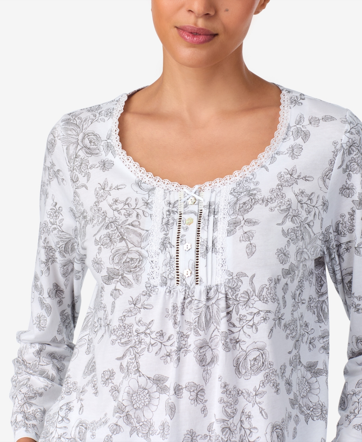 Aria Sleepwear Brushed Cotton Long Sleeve Pant Pj Set