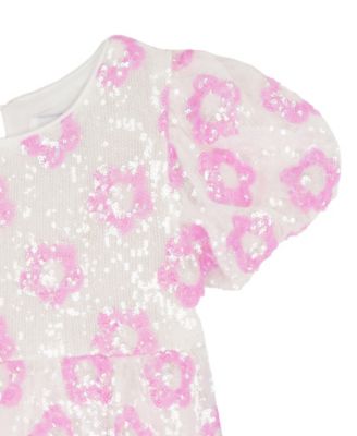 Girls 2T-6X Flower Pattern Short-Sleeve Dress