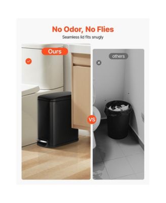 Slim Bathroom Trash Can with Step Pedal and Soft-Close Lid