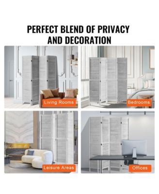 4-Panel Wooden Room Divider Folding Privacy Screen Indoor