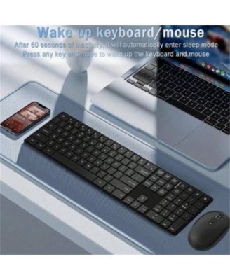 Wireless Keyboard and Mouse Combo- 2.4GHz Wireless Connection, Ultra Slim Silent Mouse and Keyboard, Adjustable 1600 DPI, Black