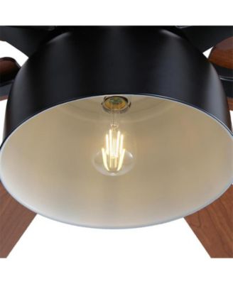 52-inch Modern Black 8-Blade Ceiling Fan with Remote Control and Timing Function