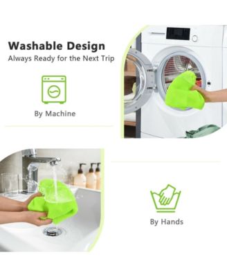 Drawstring Backpack String Bag Foldable Sports Sack with Zipper Pocket-Green