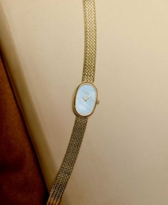 Women's 'Jane Tethered' Gold and Stainless Steel Mesh Watch, 18mm