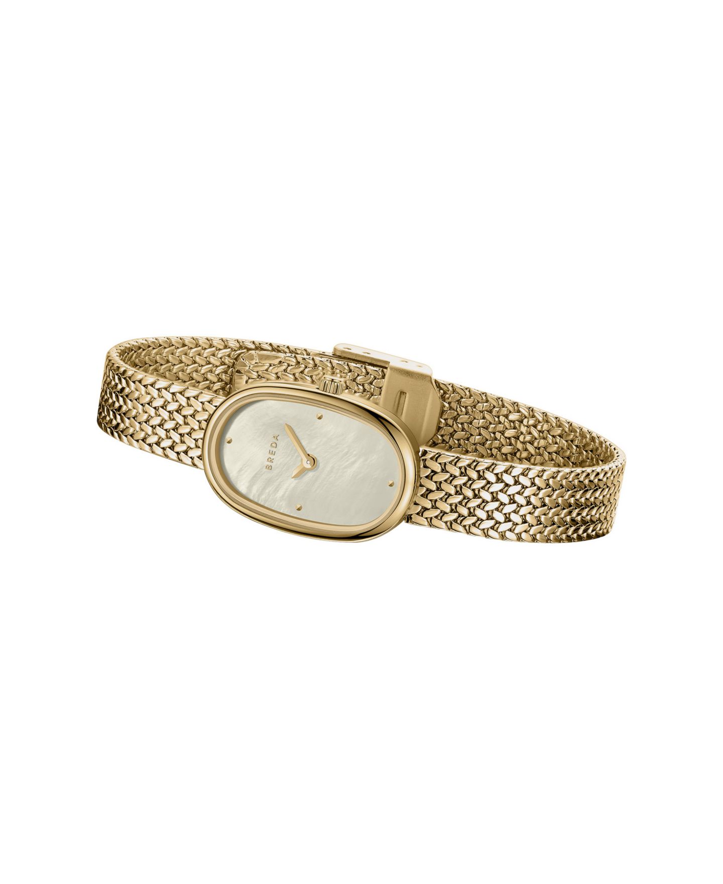 Женские часы BREDA 'Jane Tethered' Gold Stainless Steel Mesh Watch, 18mm — фото 2