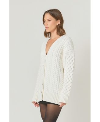 Women's Oversized Cable Knit Cardigan