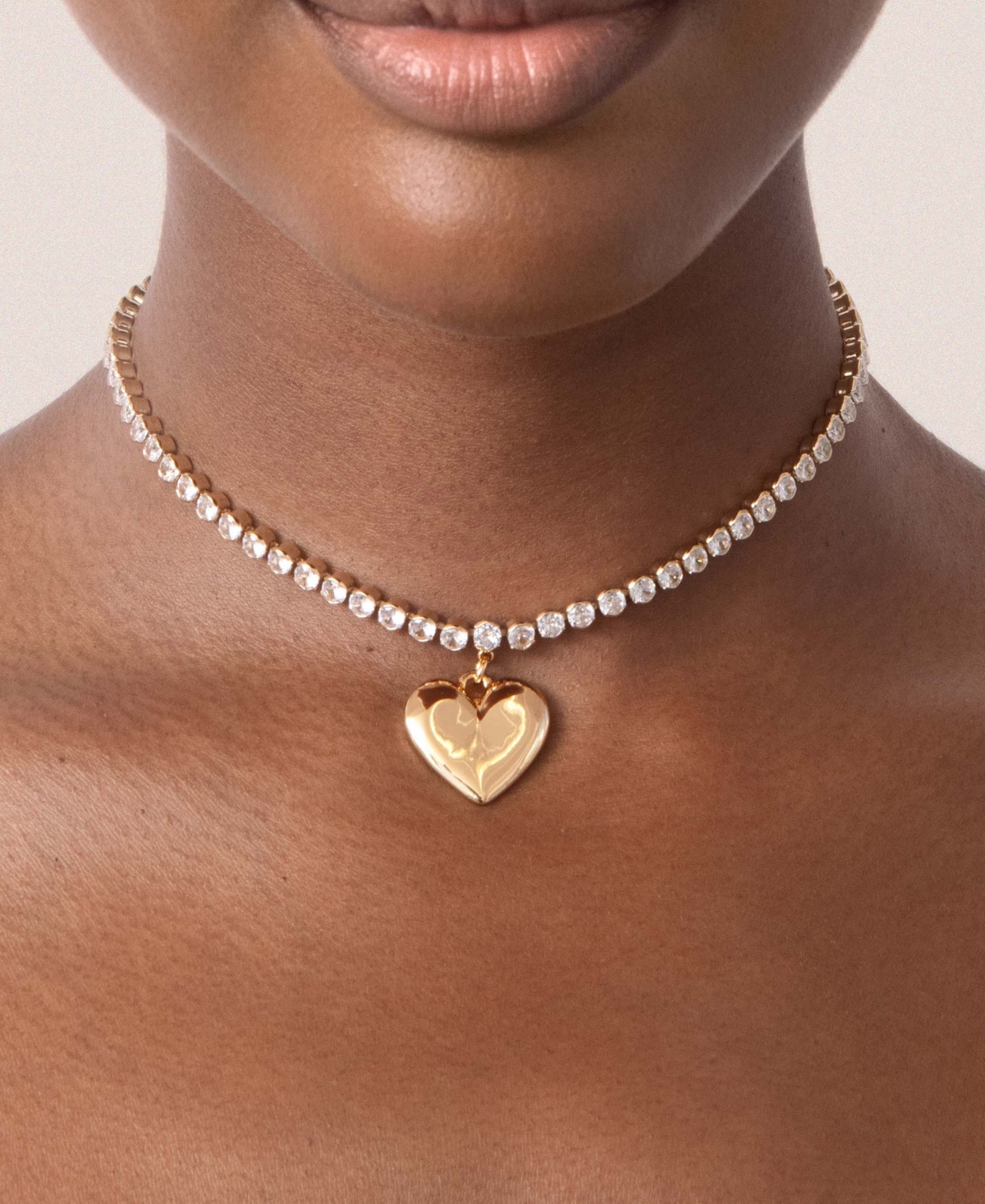 Ettika Luminous Love Tennis Necklace In Gold