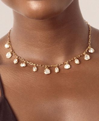 Gold Plated Liquid Crystal Charm Necklace