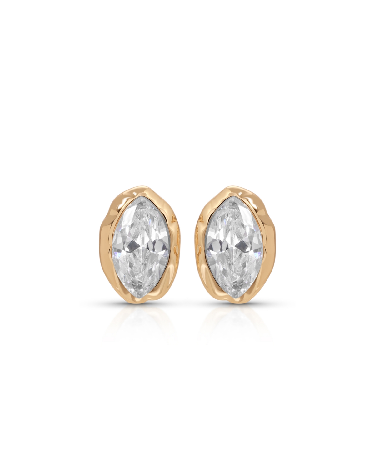 Ettika Gold Plated Crystal Luxe Mini Stud Earrings In Gold