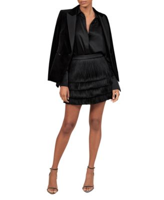 REISS - Women's Fringe Mini Skirt