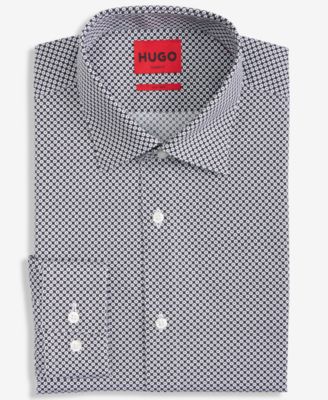 Men's Modern-Fit Circle Print Dress Shirt 