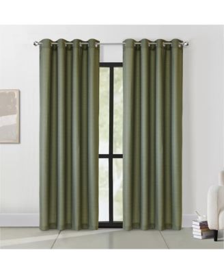 Cameron Light Filtering Slub Textured Exclusive Grommet Curtain Panel 52" x 108" Olive