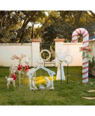 8FT Pre-Lit 660LED Christmas Candy Cane Giant 3D Lighted Outdoor Yard Decorations, Holiday Display Large Lighting