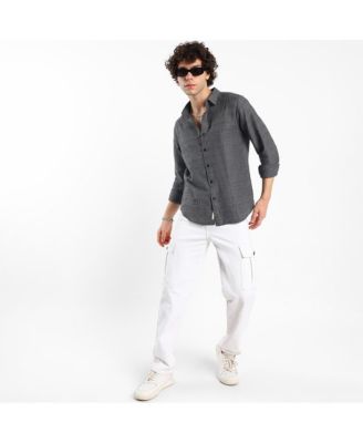 Men's Solid Textured Knit Shirt