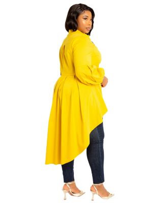 Plus Size High-low Peplum Blouse