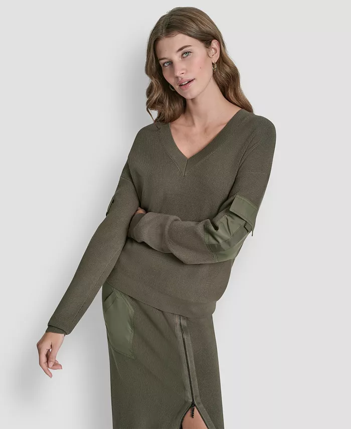 Women's Cargo V-Neck Sweater - thumbnail 7