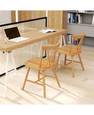 Costway Dining Chairs Farmhouse Kitchen Chair with Rubber Wood Frame