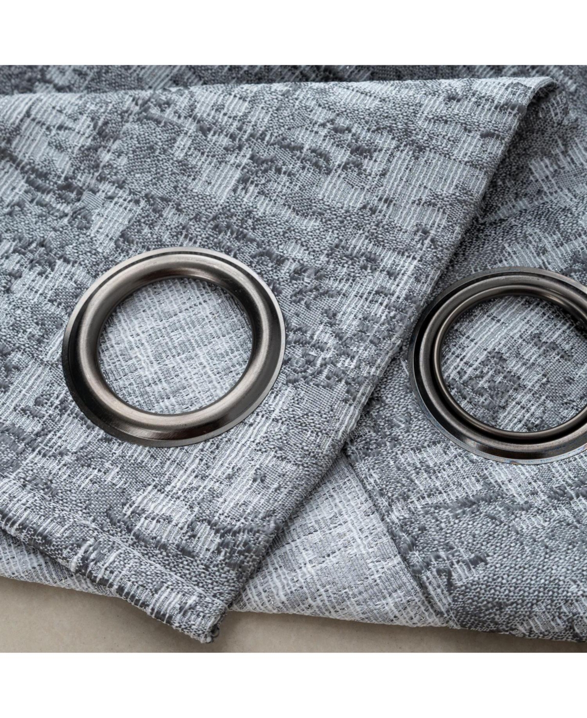 Rt Designer Collection Cambridge Jacquard Luxurious Decorative Grommet Curtain Panel 54" x 90" Silver