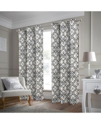 RT Designer Collection Rory Printed Blackout Luxurious Decorative Grommet Curtain Panel 54" x Black
