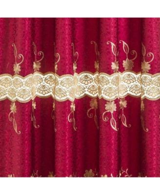 Alisa Macrame Rod Pocket Window Room Darkening Panel 54" x 84" Burgundy