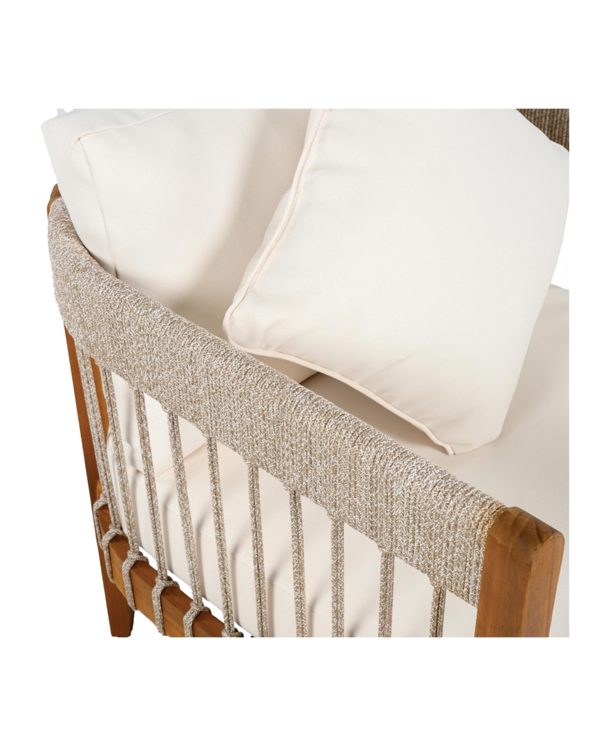 Streamdale Furniture Streamdale Acacia Wood Outdoor Club Chair Set with Rope Accents