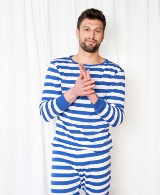 Men’s Two Piece Cotton Striped Holiday Pajamas