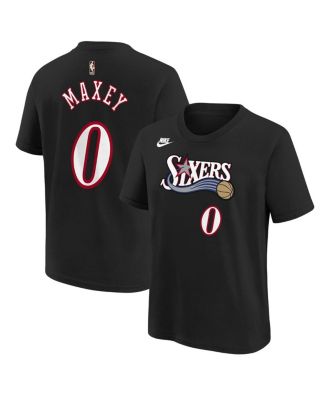 Nike - Big Boys and Girls Tyrese Maxey Black Philadelphia 76ers Name Number T-Shirt