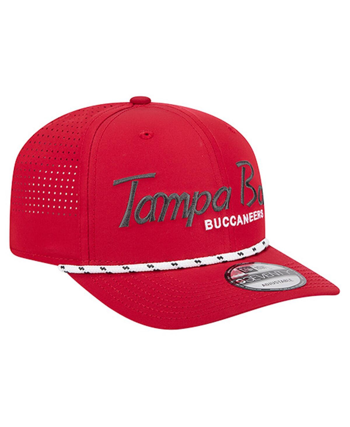New Era Men's Red Tampa Bay Buccaneers Script 9seventy Adjustable Hat In Red
