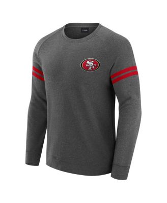 Men's Dark Heather Gray San Francisco 49ers Players Lounge Raglan Tri-Blend Sweatshirt
