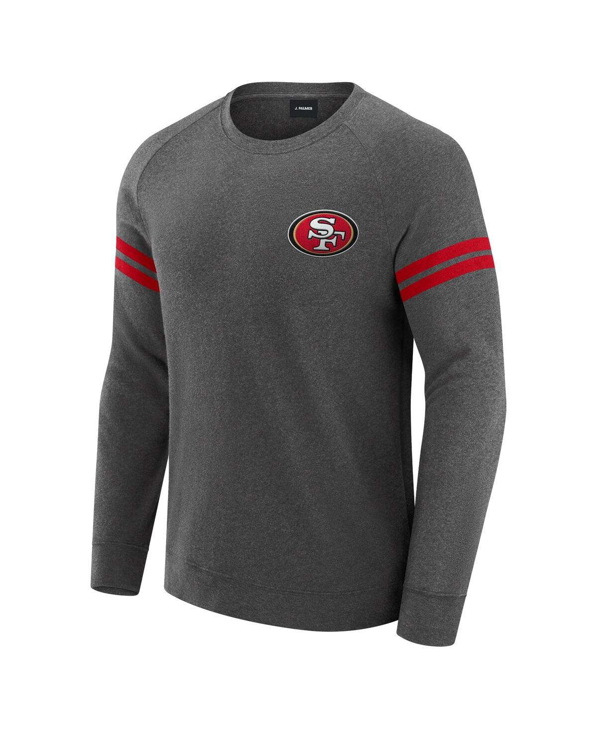 J. Palmer Men's Dark Heather Gray San Francisco 49ers Players Lounge Raglan Tri-blend Sweatshirt In Gray