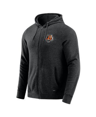 Men's Dark Heather Gray Cincinnati Bengals Players Lounge Tri-Blend Full-Zip Hoodie