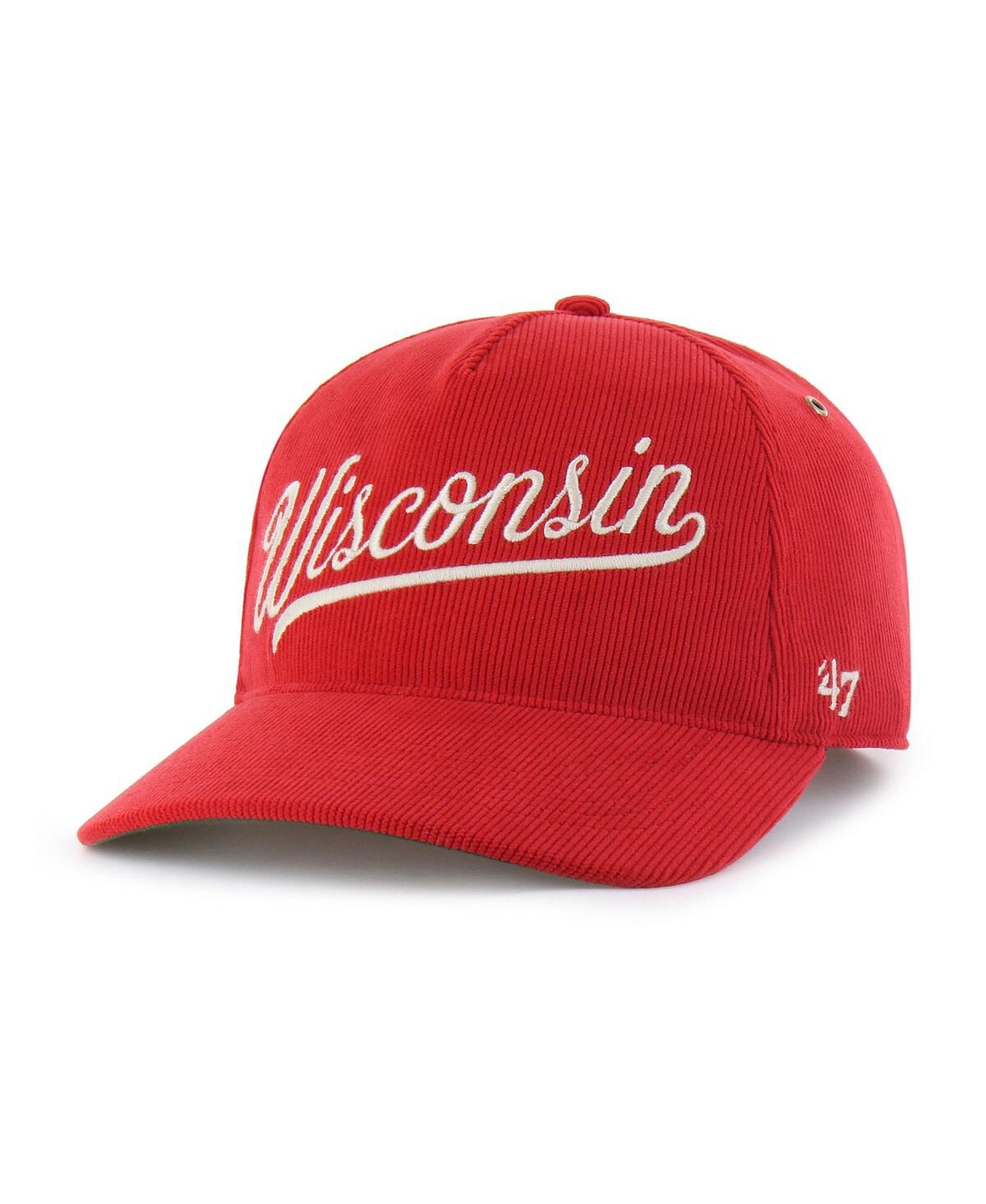 47 Brand Men's And Women's Red Wisconsin Badgers Collections Golden Age Corduroy Hitch Adjustable Hat In Red