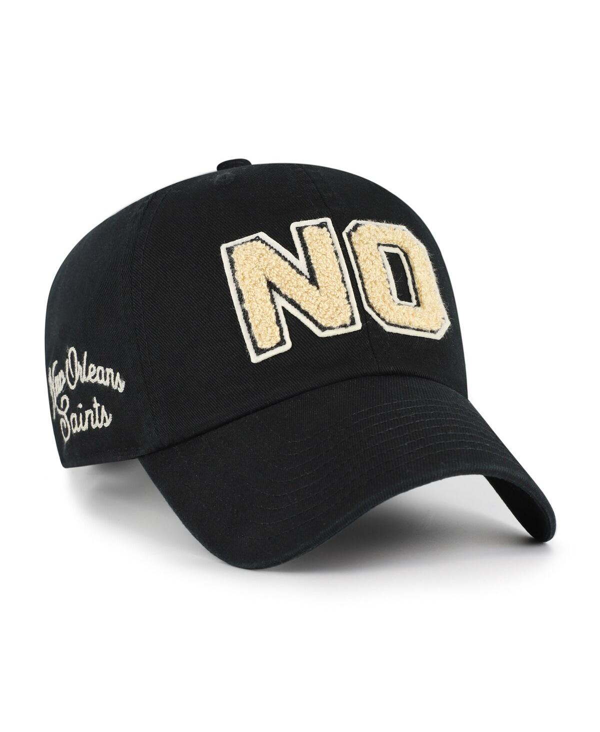 47 Brand Women's Black New Orleans Saints Zoey Clean Up Adjustable Hat In Black